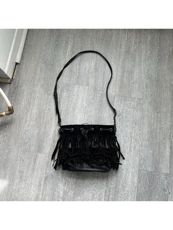 Other Handbags - Black ”Signature” Leather (36%) Fringe Purse / Shoulder / Crossbody Bag